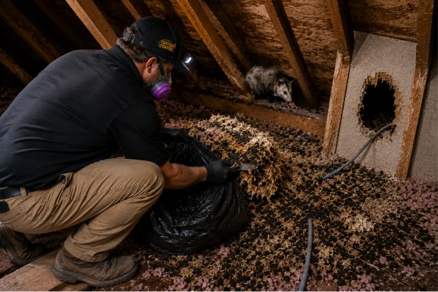 Opossum damage repair Lake County